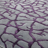 Vloerkleed grijs-paars van wol en viscose – Balkan – detail van de weving
