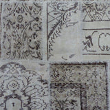 Alfombra beige vintage de lana y algodón – Up Square – detalle del tejido (2)