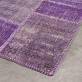 Vloerkleed paars van wol – Up Square – detail van de rand