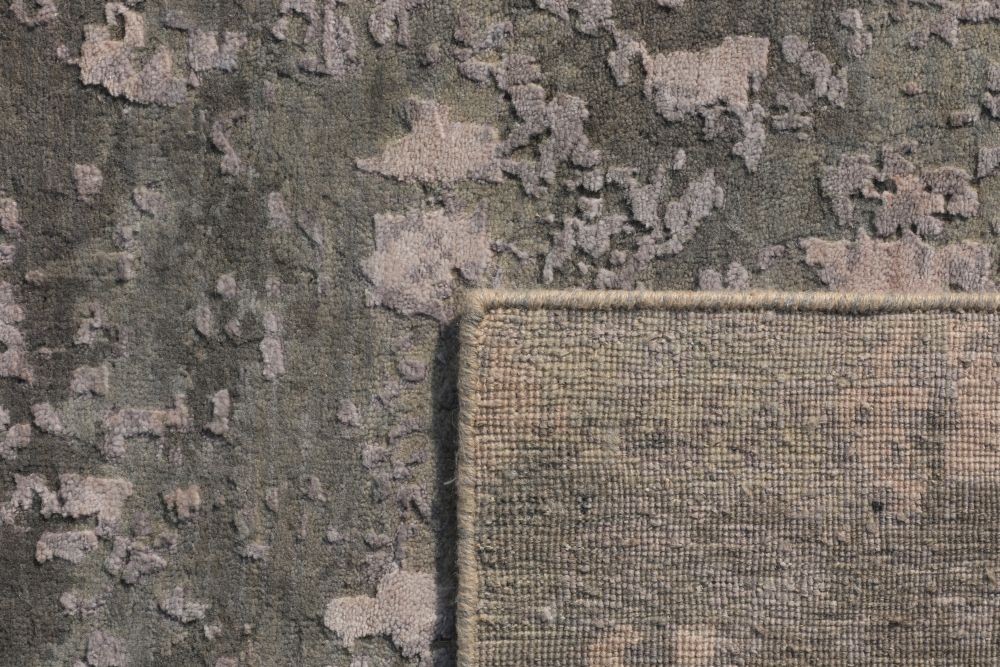 Revers du tapis de salon luxueux en laine et soie – aperçu de la trame et du tissage de qualité artisanale