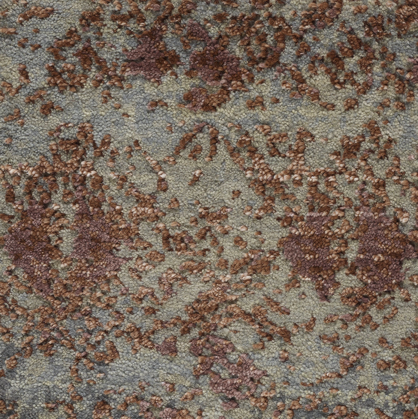 Heredity Donker Koper Schots Tapijt – Wol & Bamboezijde – Handgeknoopt (100 knopen)