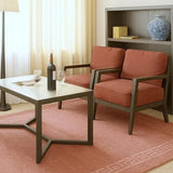 Teppich Rosa aus Wolle und Viskose – Paris Greco, im Wohnzimmer