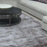 Teppich Grau Hochflor aus Viskose – Milano, im Wohnzimmer