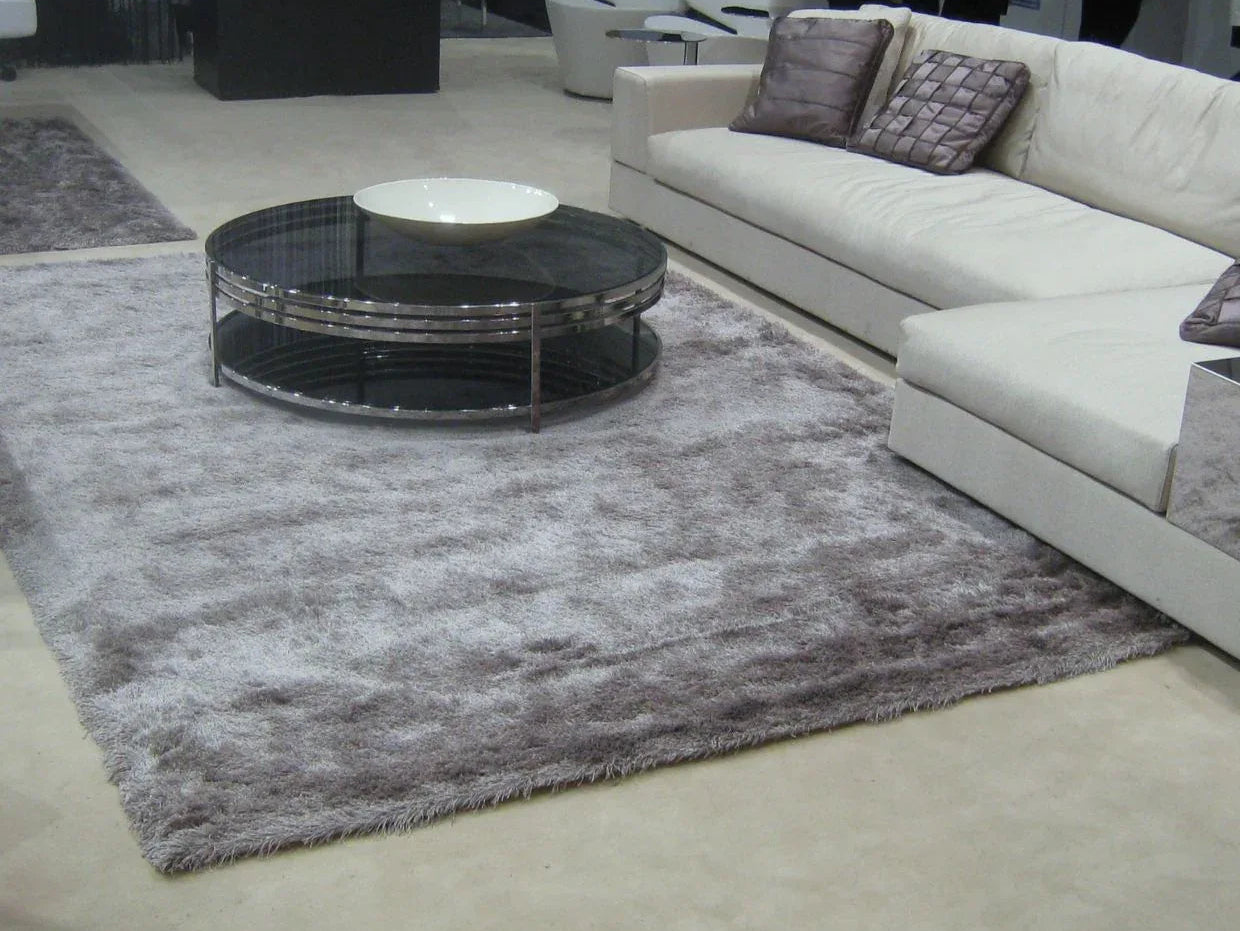 Tapis Milano Gris – 100% Viscose Tissé Main – Velours Soyeux 40 mm - Tapis Contemporains à Prix Outlet - Bel-Deco