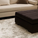 Light Grey Shaggy Polyester Rug – Berka, in a living room