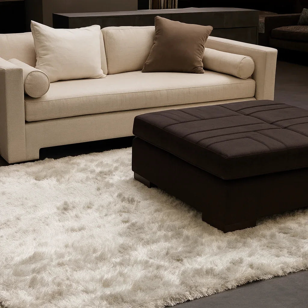 Tapis Berka Gris Clair – Shaggy 100% Polyester – Poils Longs Moelleux - Tapis Contemporains à Prix Outlet - Bel-Deco