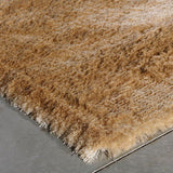Tapis or à poils longs en polyester – Poils Longs Moelleux Berka : détail de la bordure