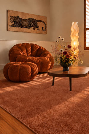 Tapis de chambre ou salon Terracotta en polyamide - Affinal (140x200, 140x220 et 140x245)