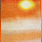 Orange Low Pile Rug 140x200 – Fusion Couché de soleil