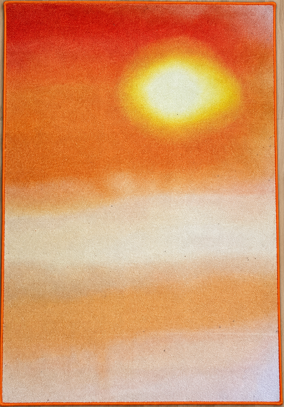Teppich Orange Kurzflor 140x200 – Fusion Couché de soleil
