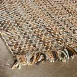 Alfombra multicolor de lana – Moisson – detalle del borde