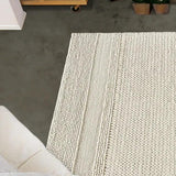 White Wool Rug – Mood, in a living room