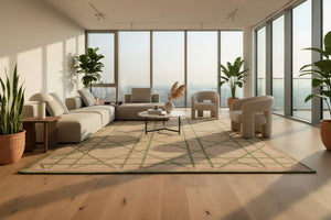 London Cannage 640-CAN4761:Tapis Haut de Gamme en Laine & Viscose