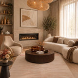 Beige Berber Wool Rug – Indigo, in a living room