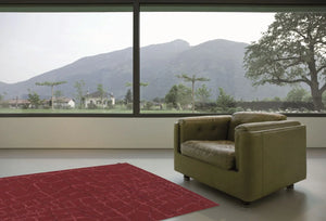 Harmony - Rood wollen en viscose vloerkleed - Moderne vloerkleden tegen outletprijzen - Bel-Deco