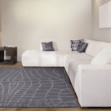 Teppich Grau Wolle/Viskose – Harmony, im Wohnzimmer (2)