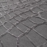 Teppich Grau Wolle/Viskose – Harmony – Detail der Webstruktur