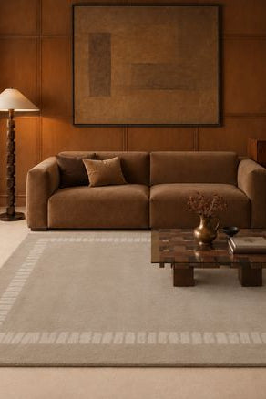 Fields Beige Rug – 100% Field Wool – Refined Bohemian Style