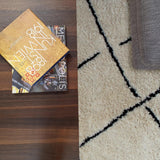 White Berber Wool Rug – Zaghouan, in a living room (2)