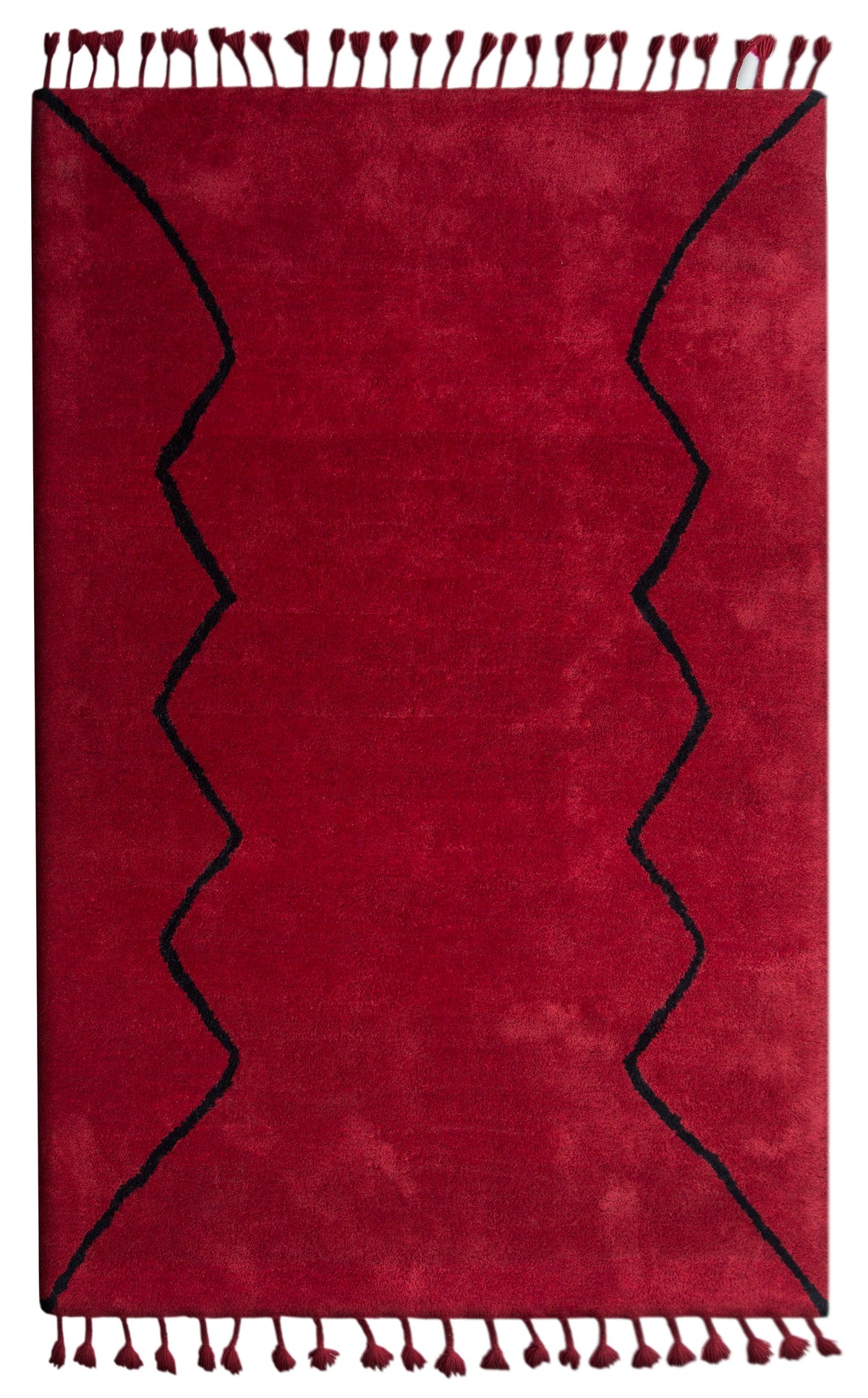 Berber vloerkleed rood zwart van wol 170x240 – Boumia