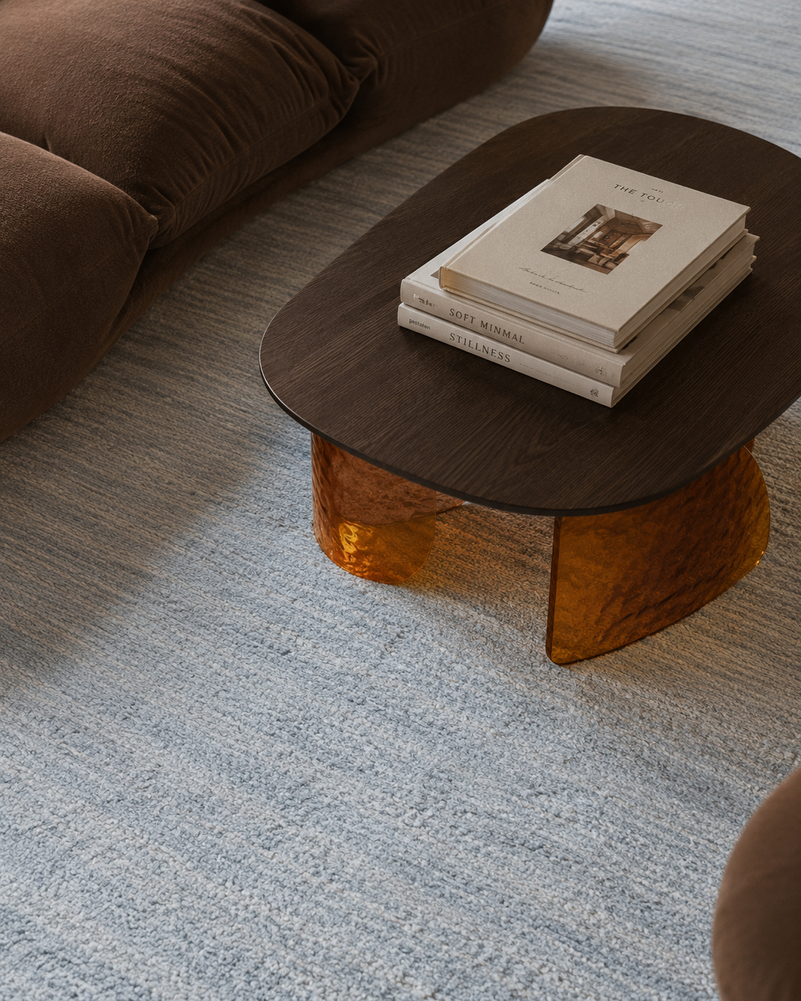 Tapis Sievy Bleu et Blanc – 100% Soie de Bambou – Noué Main & Filé Main