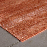 Terracotta Bamboo Silk Rug – Sievy – close-up of the edge