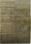 Tapis vintage vert en soie de bambou et jute 300x400 – Sena