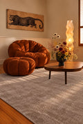 Tapis rond taupe en polyamide 180R – Affinal