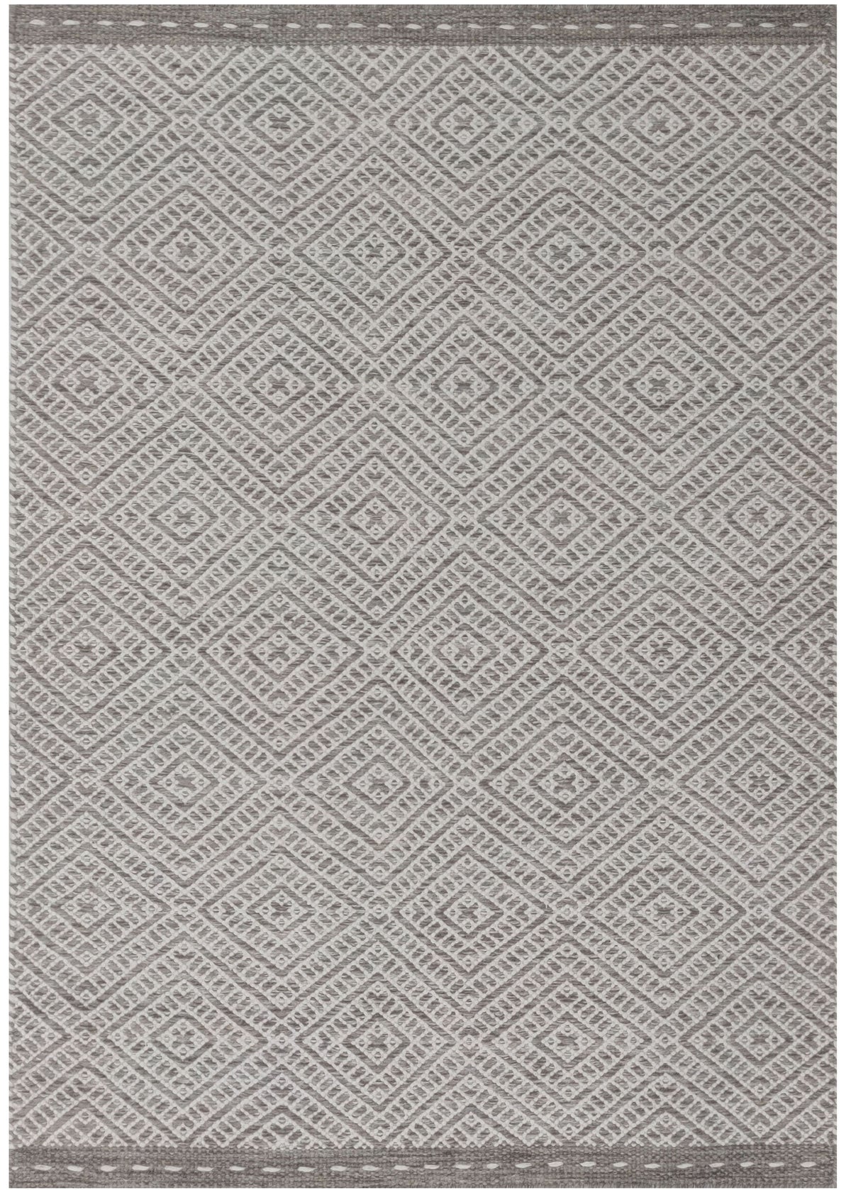 Vloerkleed beige geometrisch van wol 120x170 – Alpine
