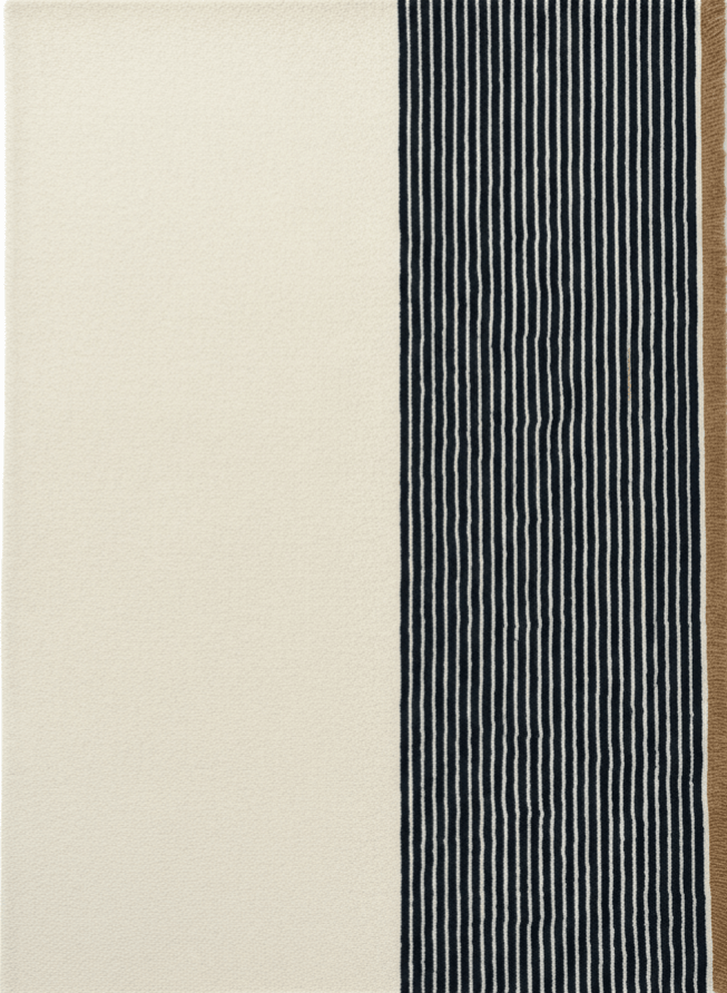 White and Black Wool and Viscose Rug – Birkin – full view of the rug