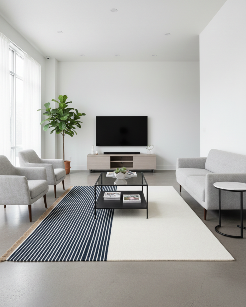 Tapis Birkin – Laine & Viscose – Design Neutre et Motifs - Tapis Contemporains à Prix Outlet - Bel-Deco