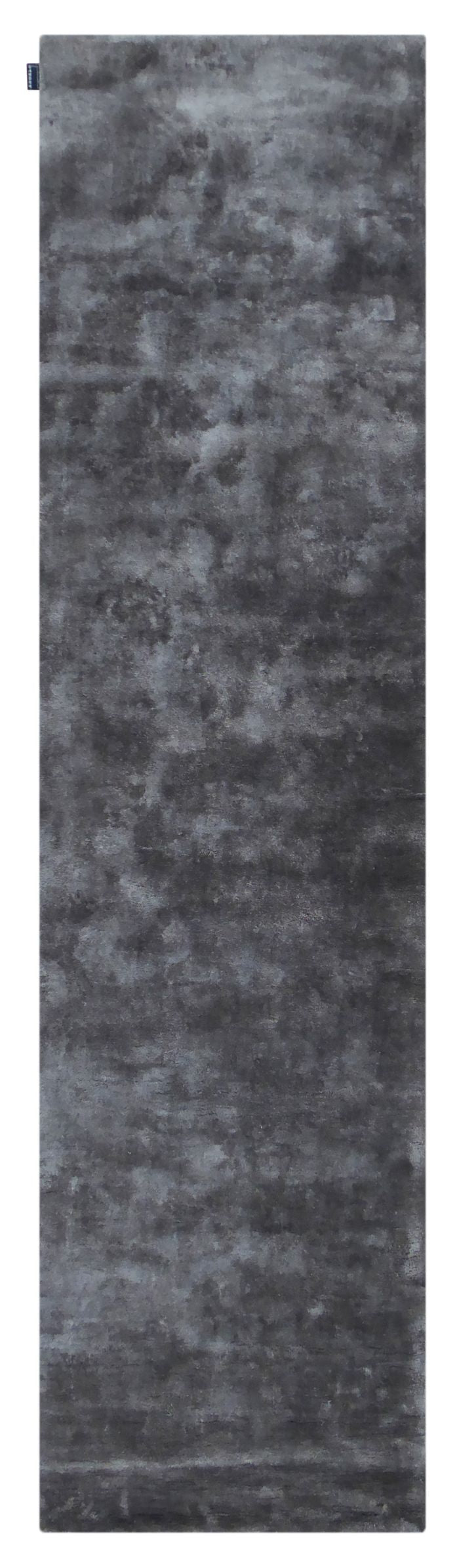 Tapis de couloir gris brillant en bambou fait main, vue de face – texture soyeuse et finition élégante