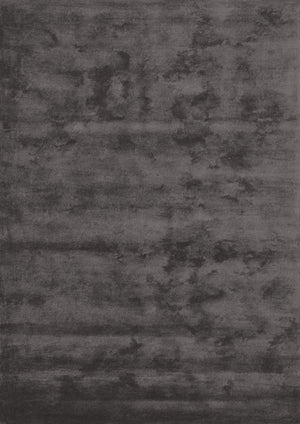 Tapis gris brillant en bambou fait main vu de face, texture douce et surface légèrement satinée