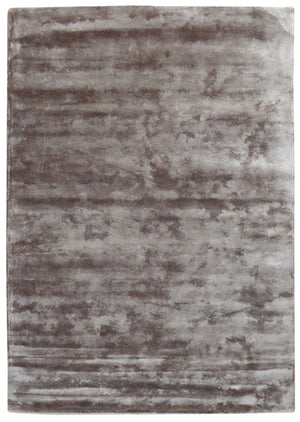 Tapis gris clair taupe brillant en bambou fait main, vue de face – texture douce et finition luxueuse