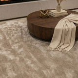 Beige Viscose Rug 80x200 – Annamitique, in a living room