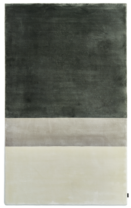 Luxueux et soyeux tapis tricolore en laine de Nouvelle-Zélande et viscose