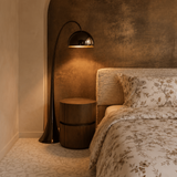 Ivory Floral Wool and Viscose Rug – Sydney, in a bedroom