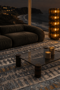 Tapis géométrique gris en laine et viscose 200x300 – Sydney