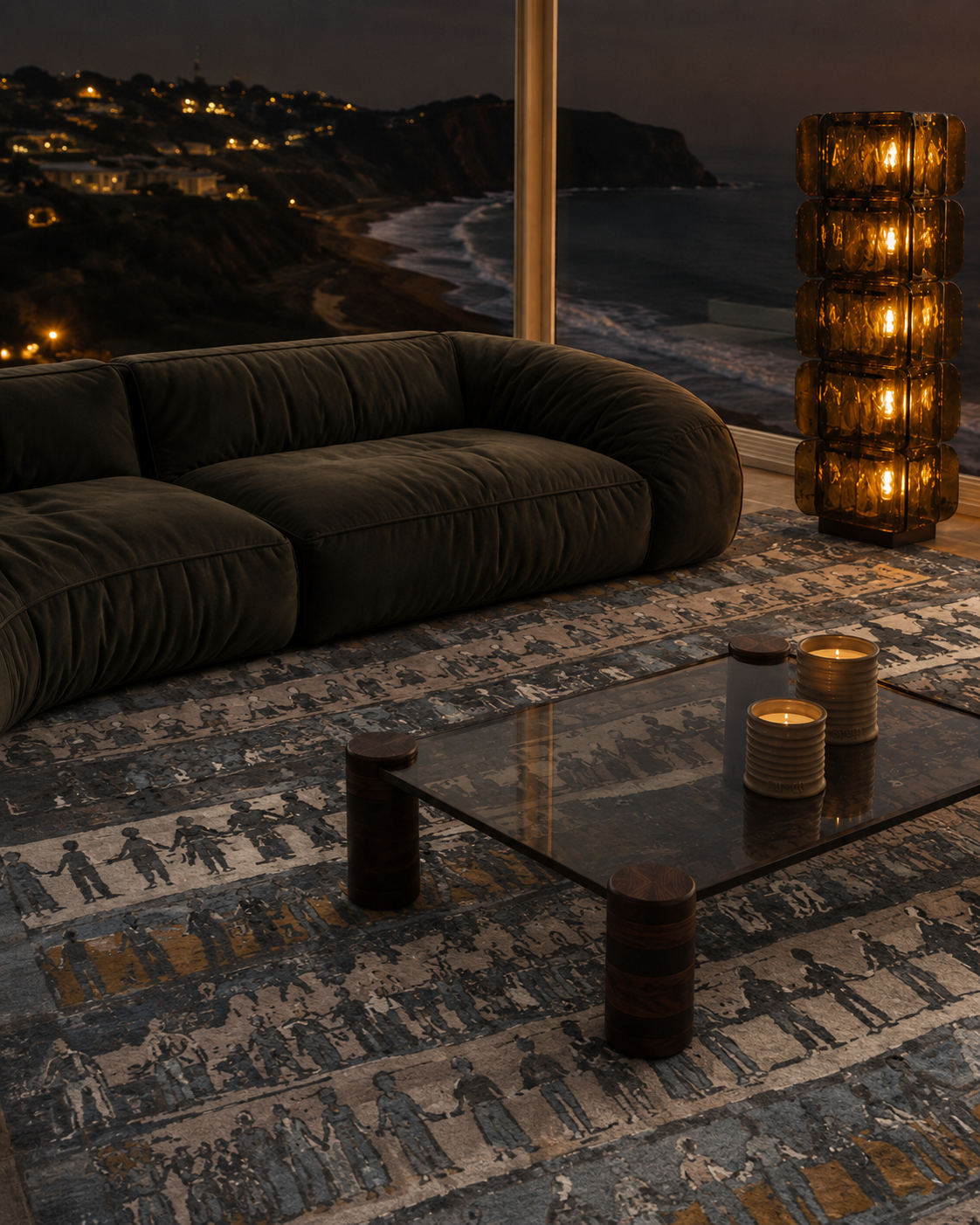 Tapis Sydney – Laine de Nouvelle-Zélande & Viscose – Design Géométrique Contemporain