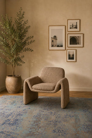 Heredity Grey and Blue Rug – Wool & Bamboo Silk – Hand Knotted (100 Knots)