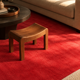 Red Berber Wool Rug – Boumia, in a living room