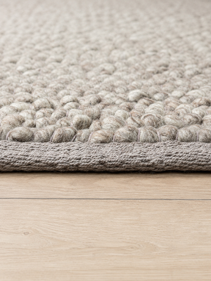 Tapis Looping Naturel à Boules – 100% Laine – Tissé Main Texturé Tapis Contemporains à Prix Outlet - Bel-Deco