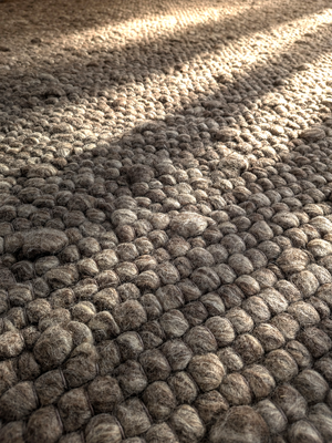 Tapis Looping Naturel à Boules – 100% Laine – Tissé Main Texturé Tapis Contemporains à Prix Outlet - Bel-Deco