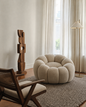 Tapis Looping Naturel à Boules – 100% Laine – Tissé Main Texturé Tapis Contemporains à Prix Outlet - Bel-Deco