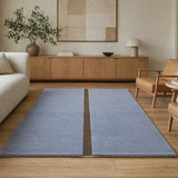 Alfombra azul y marrón tejida a mano – PROTO-FA0133, en un salón (2)