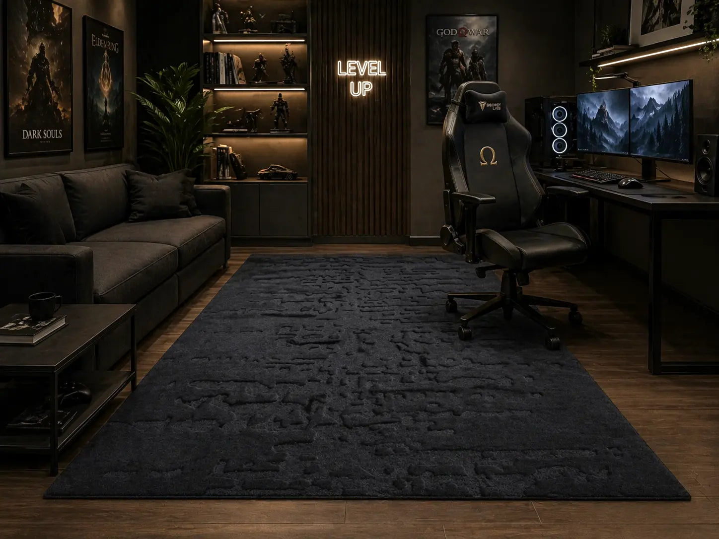 Eden Design: Tapis Gris Sidéral 100% Laine Bikaner Tufté Main Tapis Contemporains à Prix Outlet - Bel-Deco
