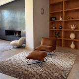 Teppich Braun und Grau aus Leder – Sparkless, im Wohnzimmer