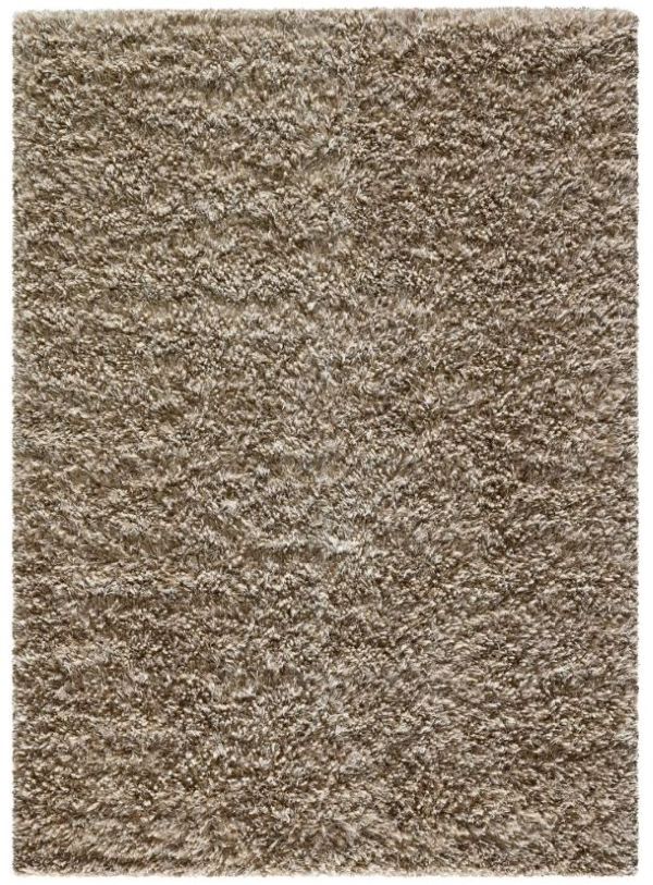 Tapis élégant à poils longs beige doré brillant – vue de face mettant en valeur sa texture soyeuse et sa teinte lumineuse