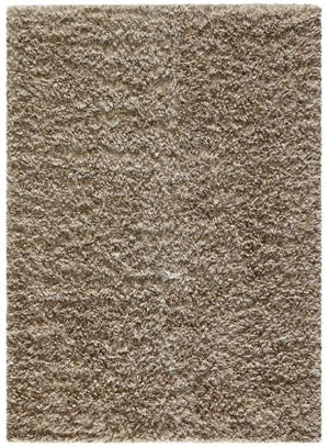 Tapis élégant à poils longs beige doré brillant – vue de face mettant en valeur sa texture soyeuse et sa teinte lumineuse