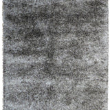Teppich Grau Hochflor aus Wolle und Seide – Laurita – Gesamtansicht des Teppichs